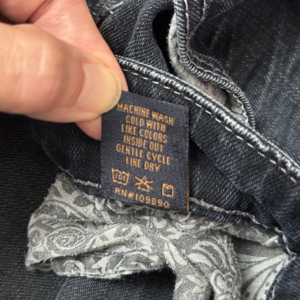 7 for all Mankind Denim Jeans 14 Wide Leg Y2K Pocket Stitching Boot Cut Distress - Picture 12 of 12
